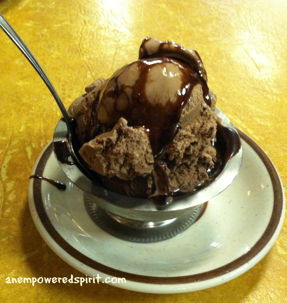 My chocolate heaven: homemade chocolate ice cream with homemade hot fudge sundae.  My arteries are clogging.  Jenny, here I come!